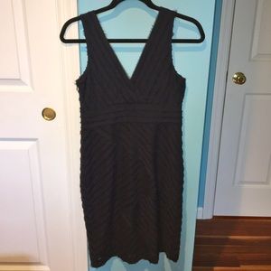 Ann Taylor Black Striped Sheath Dress